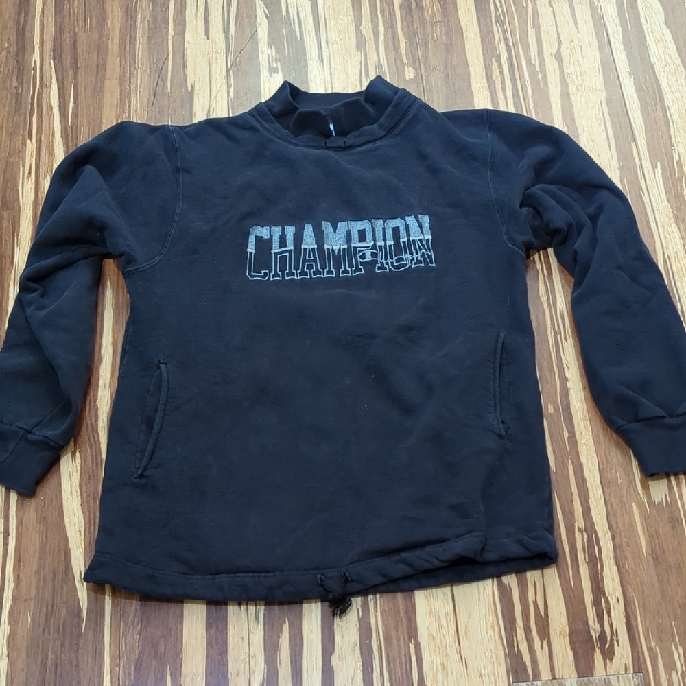 Champion Black Collar Sweatshirt with Pockets